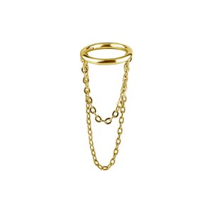 gold plated steel chains clicker hinged ring piercing jewelry