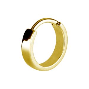 gold plated steel flat wide clicker hinged ring piercing jewelry