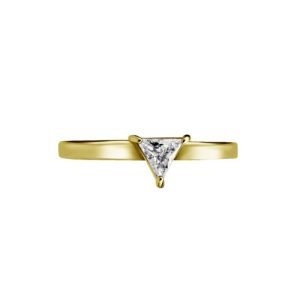 gold plated steel prong set triangle crystal jewelled clicker hinged ring piercing jewelry