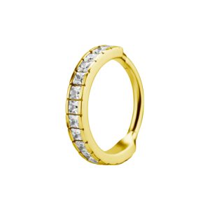 gold plated steel prong set crystal jewelled clicker hinged ring piercing jewelry