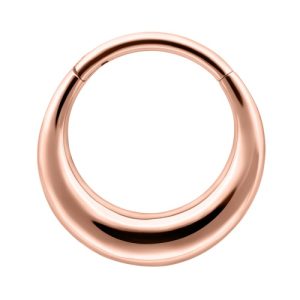 rose gold steel clicker hinged ring chunky piercing jewelry