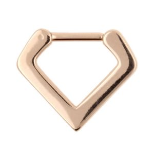 rose gold steel clicker hinged ring triangle piercing jewelry