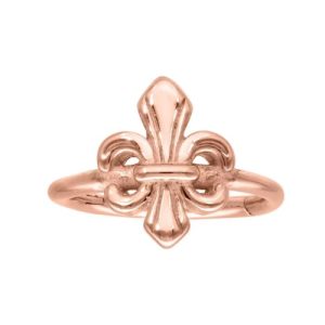 rose gold steel clicker hinged ring ornamental fleur de lis piercing jewelry