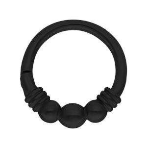 black steel ornamental clicker hinged ring piercing jewelry