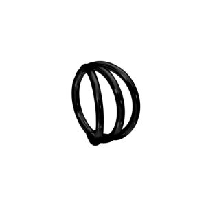 black steel clicker hinged triple ring piercing jewelry