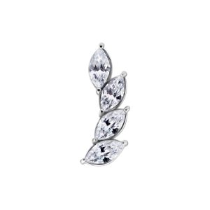 steel jewelled marquise attachment piercing internally threaded