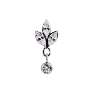 steel jewelled marquise attachment piercing internally threaded