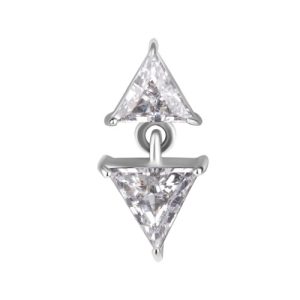steel jewelled attachment triangle piercing internally threaded