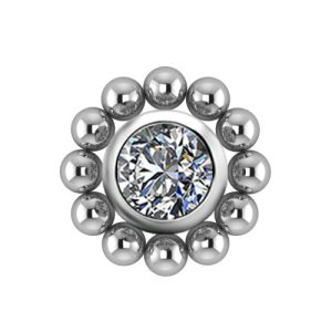 titanium internally threaded jewelled attachment beads
