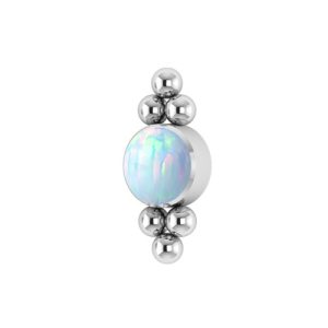 titanium ornamental opal attachment piercing internally threaded