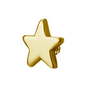 titanium gold plated star attachment internally threaded piercing
