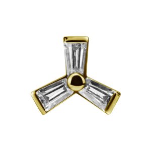 steel gold plated jewelled attachment internally threaded piercing