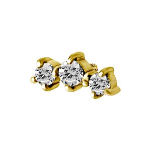 steel gold plated jewelled cluster attachment internally threaded piercing