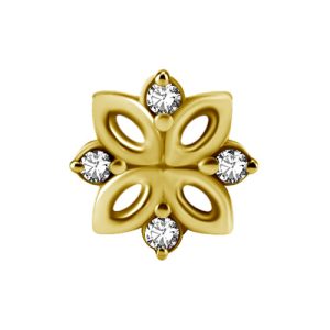 steel gold plated jewelled attachment internally threaded piercing