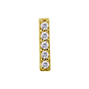 steel gold plated jewelled attachment internally threaded piercing