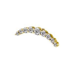 steel gold plated jewelled cluster attachment internally threaded piercing