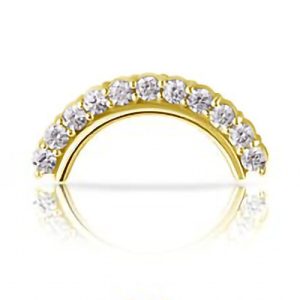 steel gold plated jewelled cluster attachment internally threaded piercing