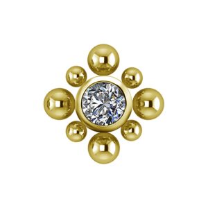 titanium gold plated jewelled ornamental attachment internally threaded piercing