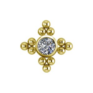 titanium gold plated jewelled ornamental attachment internally threaded piercing
