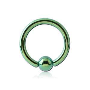 anodized titanium ball closure ring piercing jewelry