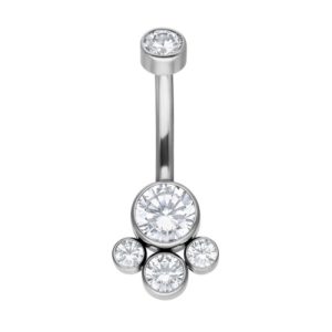 titanium internally threaded navel bananabell jewelled diana curved barbell