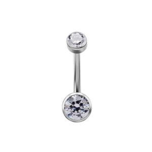 titanium internally threaded navel bananabell jewelled curved barbell