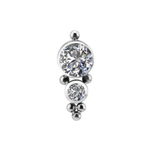 titanium clip in jewelled attachment for ball closure ring beads
