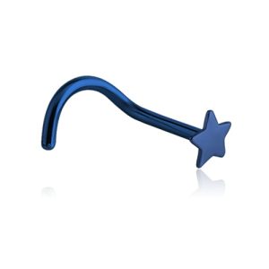 anodized titanium nose stud spiral star piercing jewelry