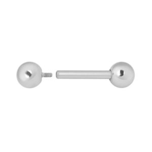 titanium basic mini barbell no gems internally threaded 0.8mm