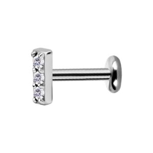 titanium internally threaded labret with jewelled crystal cluster attachment piercing jewelry