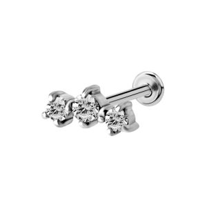 titanium internally threaded labret with jewelled crystal cluster attachment piercing jewelry