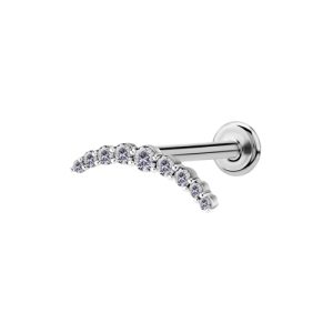 titanium internally threaded labret with jewelled crystal cluster attachment piercing jewelry