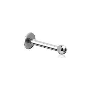 titanium internally threaded labret with ball attachment piercing jewelry