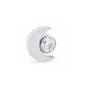 titanium jewelled moon attachment internally threaded piercing