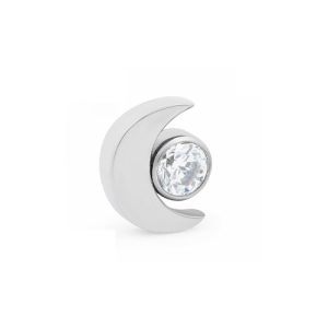 titanium jewelled moon attachment internally threaded piercing