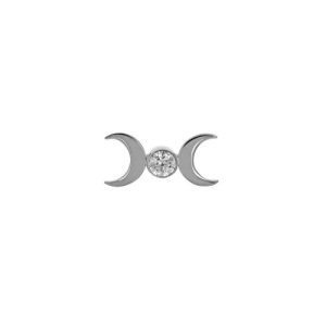 titanium moon goddess attachment internally threaded jewelled piercing jewelry