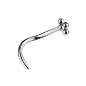 titanium nose stud spiral bead ornamental piercing jewelry