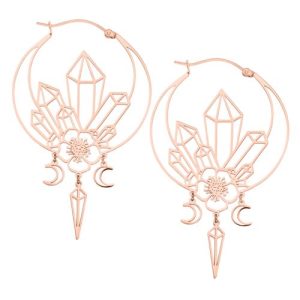 rose gold steel oracle hoops earrings jewelry