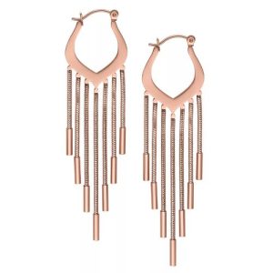 rose gold steel chain hoops earrings jewelry
