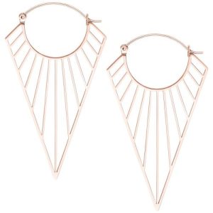 rose gold steel prisma hoops earrings jewelry