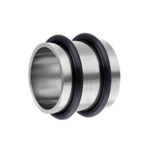 steel flesh tube stretched earlobe piercing jewelry