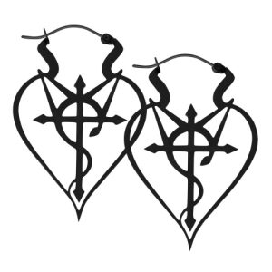 black steel crux serpentine hoops earrings jewelry