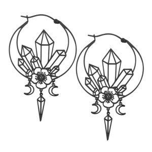 black steel oracle hoops earrings jewelry