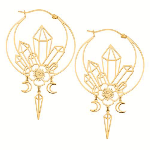 gold plated steel oracle hoops earrings jewelry