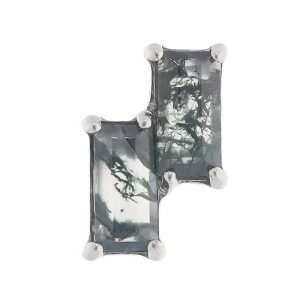 titanium baguette moss agate attachment internally threaded piercing