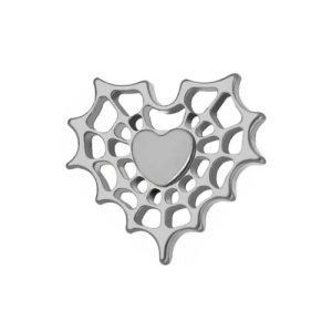 titanium heart web attachment internally threaded piercing