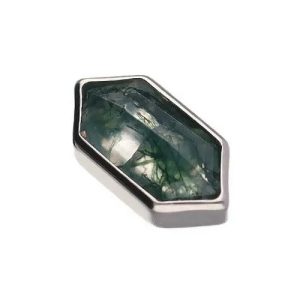 titanium karen moss agate attachment internally threaded piercing