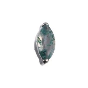 titanium marquise moss agate attachment internally threaded piercing