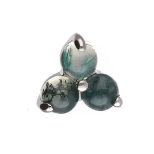 titanium trinity moss agate attachment internally threaded piercing