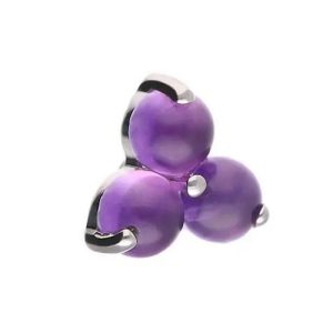 titanium trinity amethyst attachment internally threaded piercing